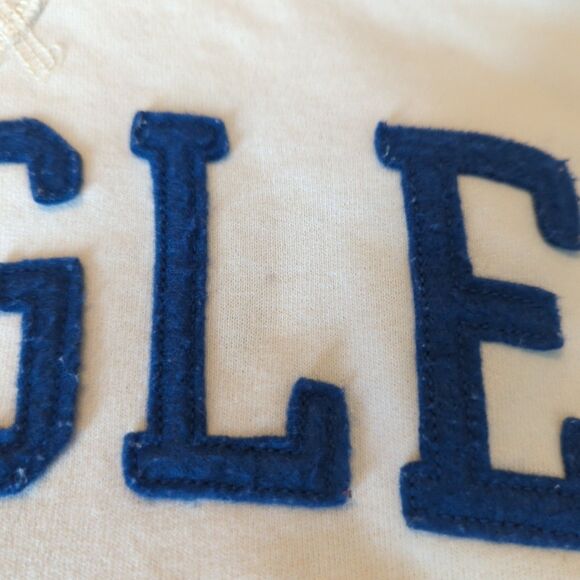 American Eagle Hoodie Sweatshirt Mens Small Blue Cream Spell Out Logo VTG Y2K - Picture 3 of 9